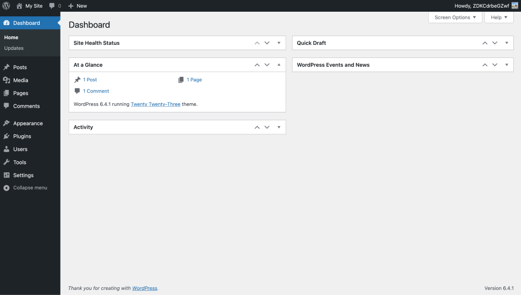 how to create a blank page in wordpress