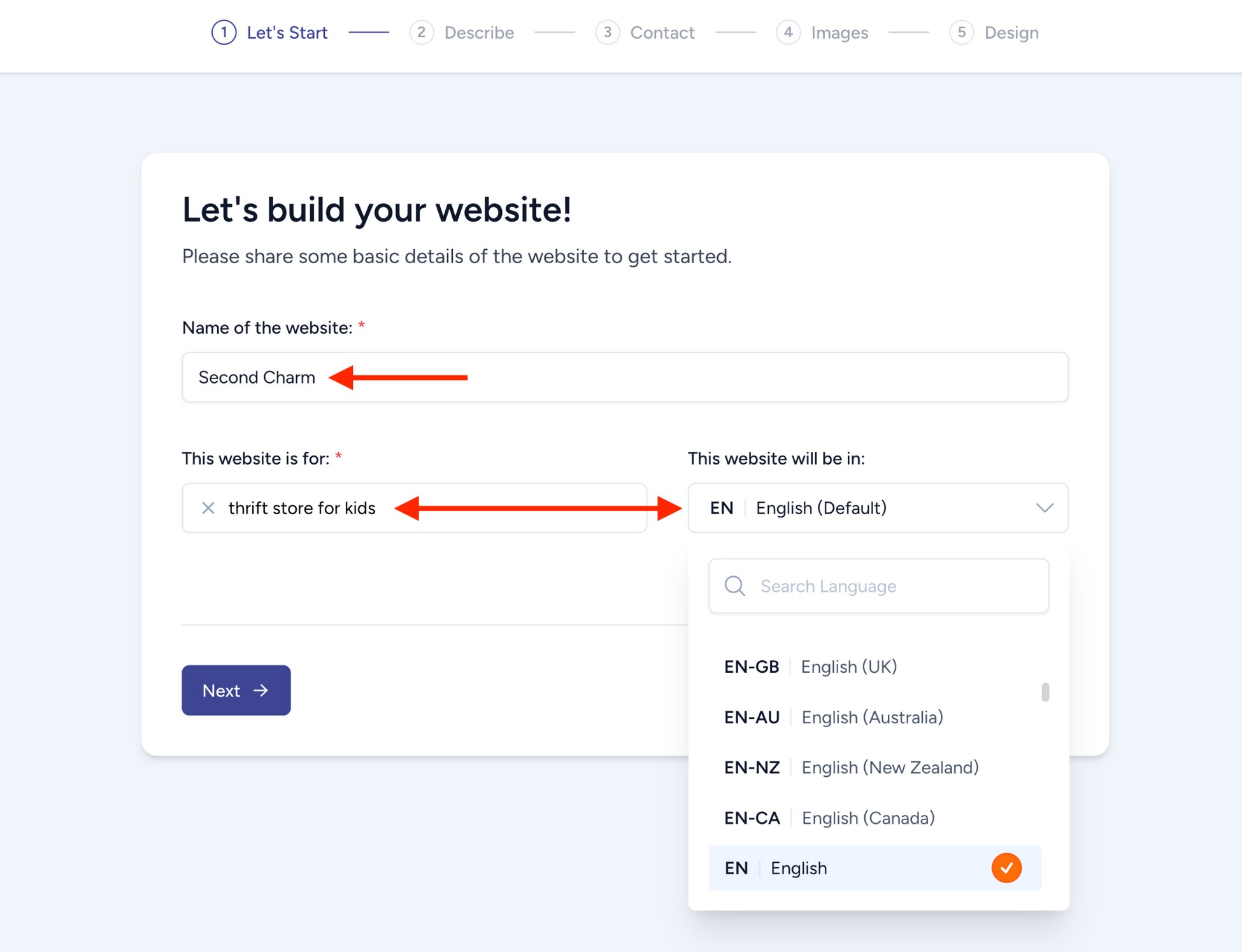 name your website