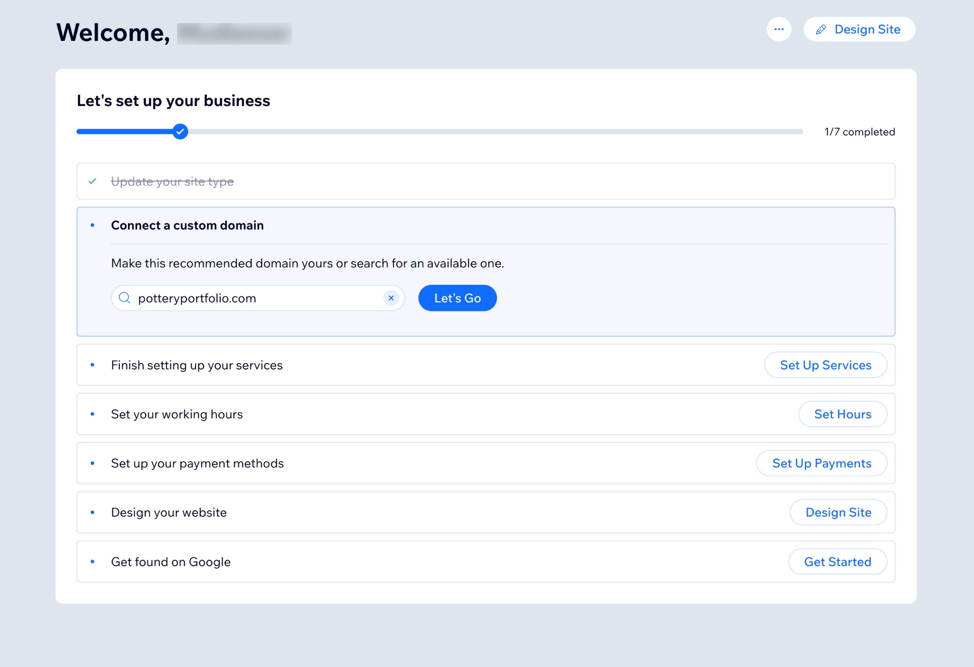 wix dashboard