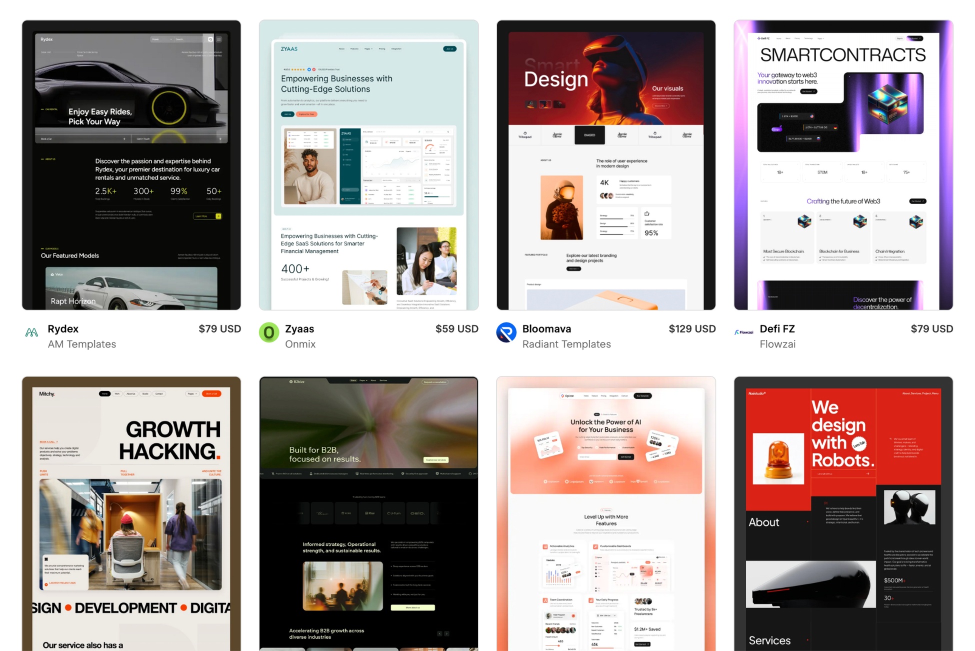 webflow templates