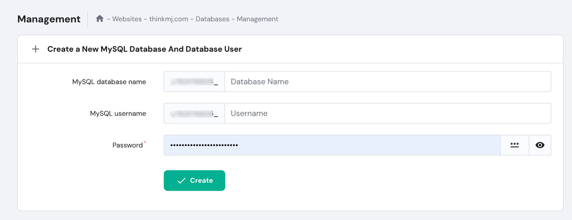 create database