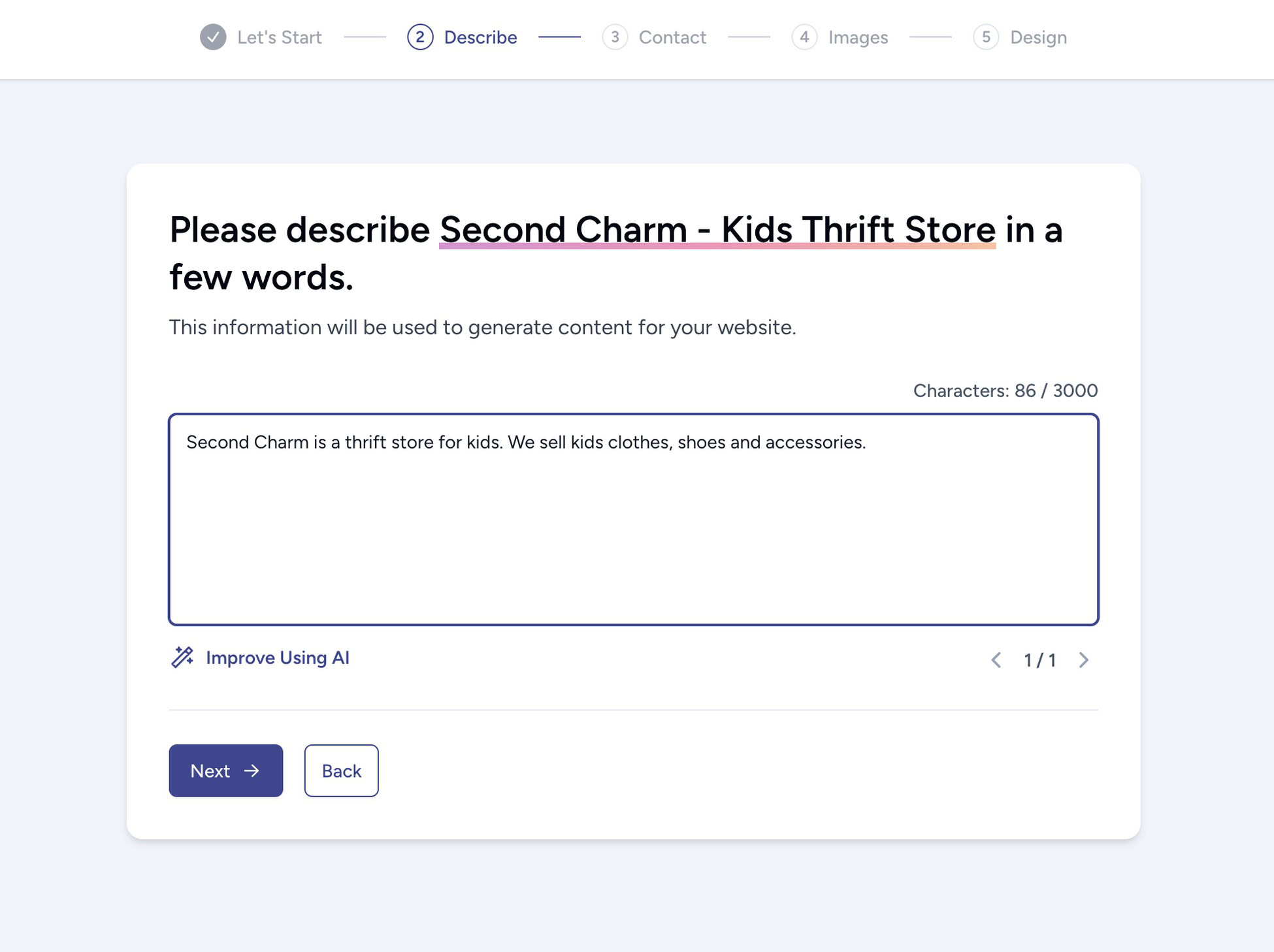 describe your website